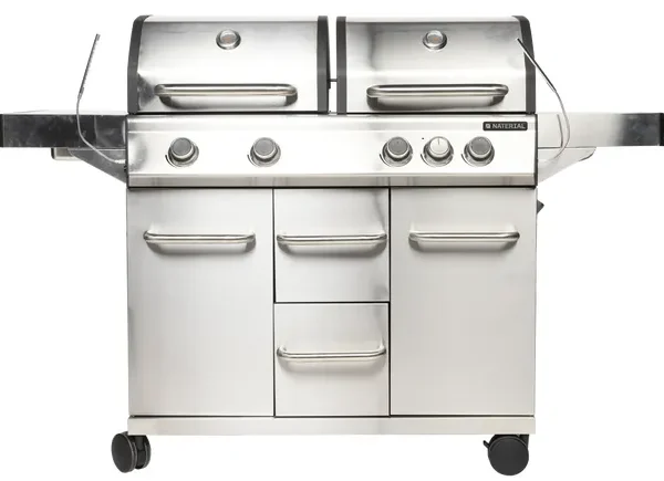 Barbacoa de gas NATERIAL Hudson de 4 quemadores y 17 kw de potencia recomendado para más de 10 personas