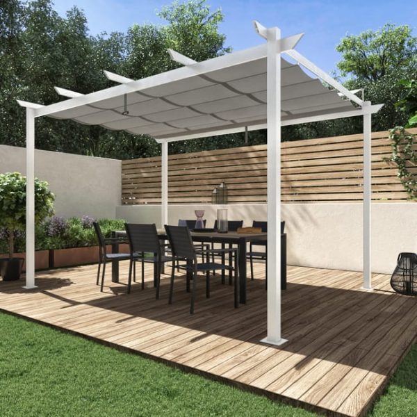 Pérgola de aluminio NATERIAL Omega blanco de 282x400 cm