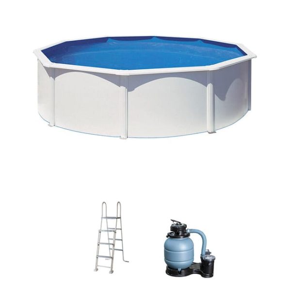 Piscina desmontable de acero blanco redonda GRE Ø 4,6 x 1,2 m
