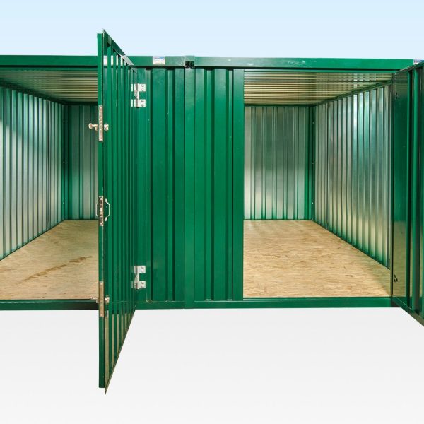 Juego de contenedores con enlace lateral en empaque plano de 3 m x 4,2 m